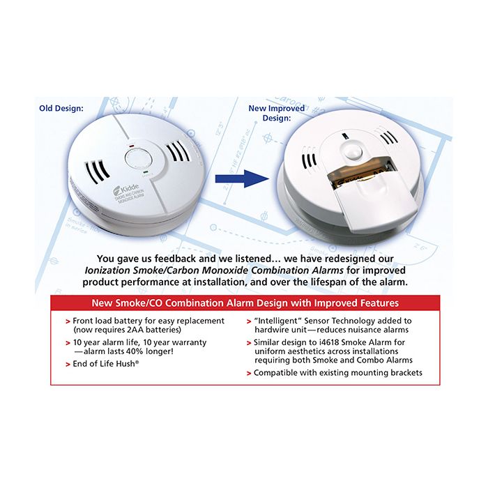 KN-COSM-IBA Hardwire Interconnectable Combination Carbon Monoxide ...