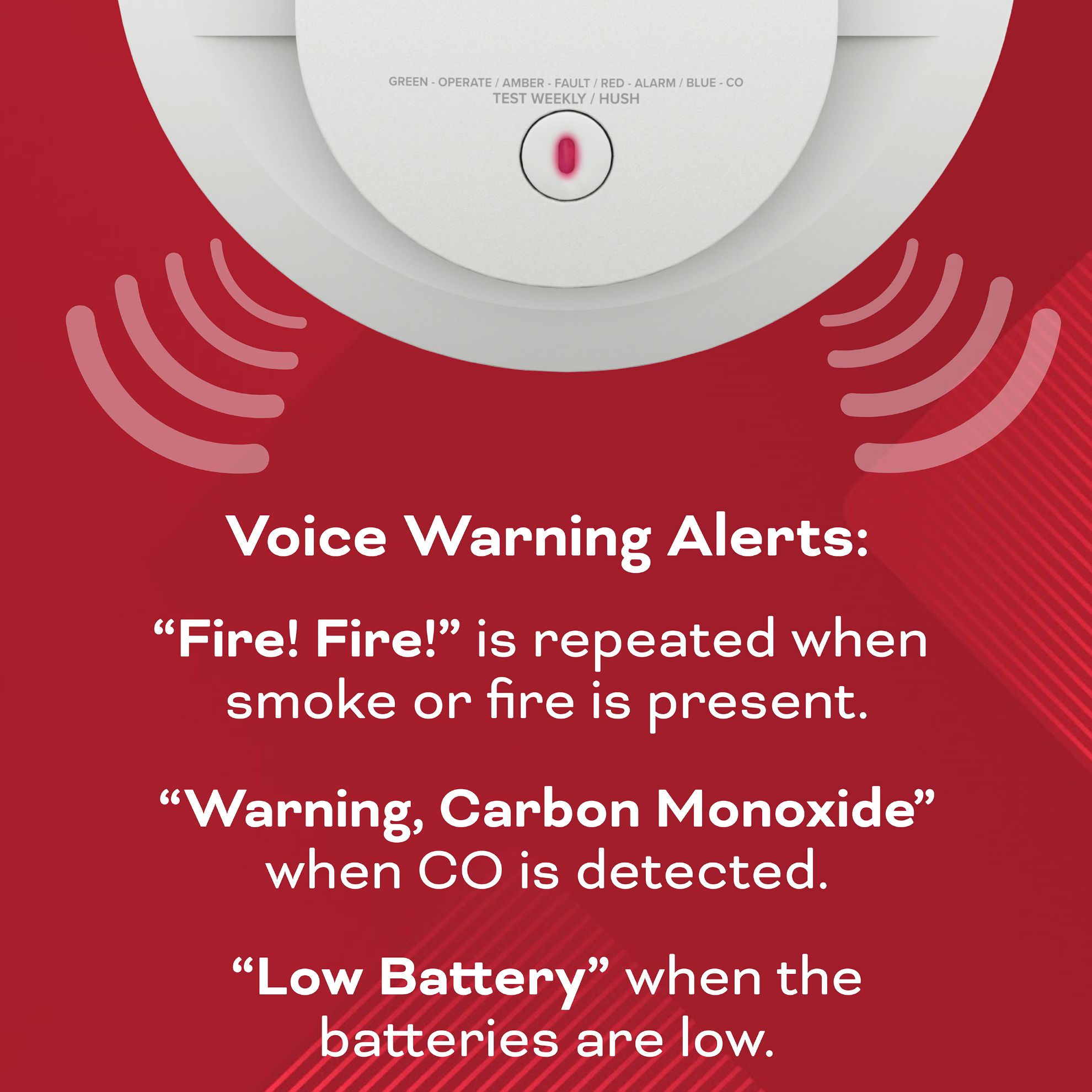 Hardwired Smoke & Carbon Monoxide Detector with Voice Alerts 900CUAR